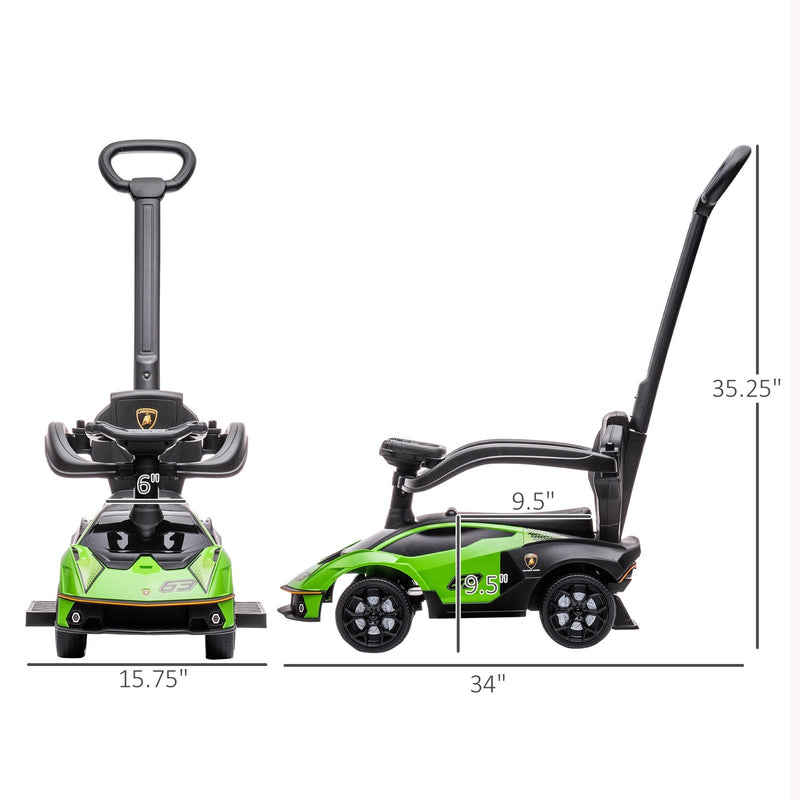 Green Toddler Push and Walking Car Stroller for Ages 1-3