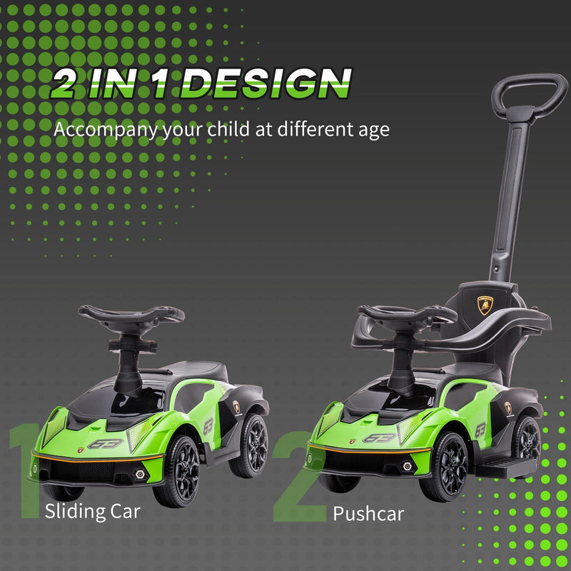 Green Toddler Push and Walking Car Stroller for Ages 1-3
