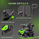 Green Toddler Push and Walking Car Stroller for Ages 1-3