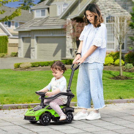 Green Toddler Push and Walking Car Stroller for Ages 1-3