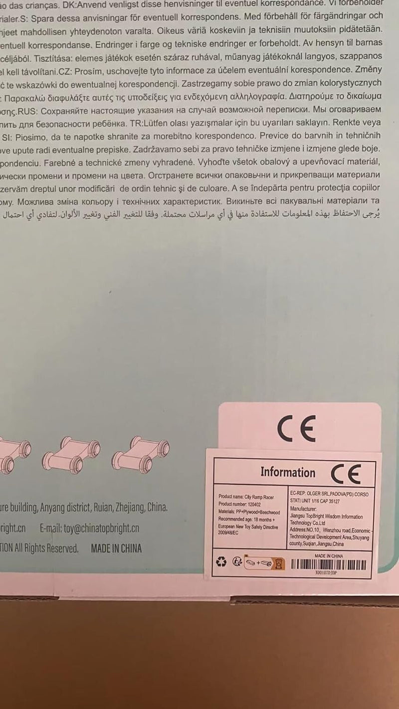 Toddler Race Track Set with Four Cars Promotes Cooperative Play and Learning