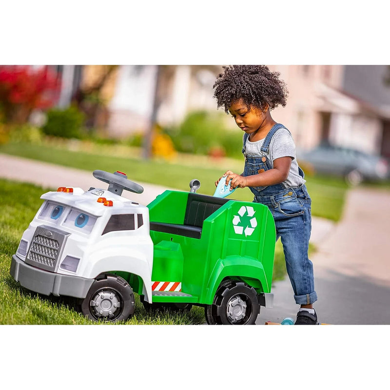 6V Battery-Powered Toddler Recycling Truck with Sound Effects for Ages 1.5+