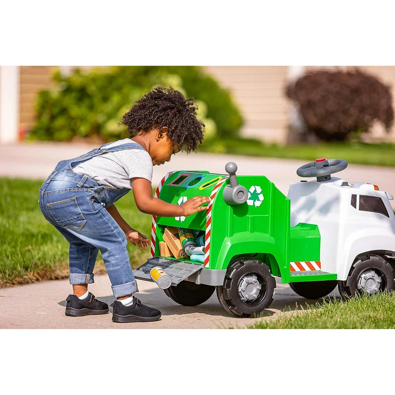 6V Battery-Powered Toddler Recycling Truck with Sound Effects for Ages 1.5+