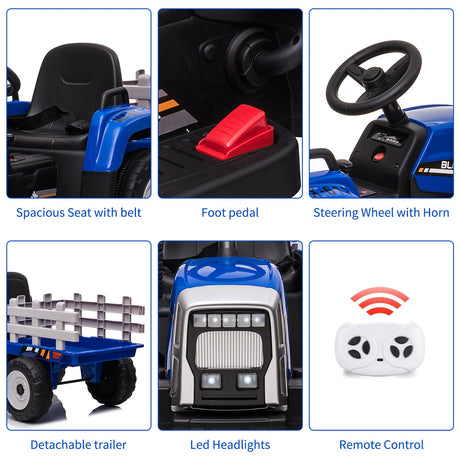 Electric Remote Control Ride-On Car for Toddlers Ages 3-6 Battery Powered