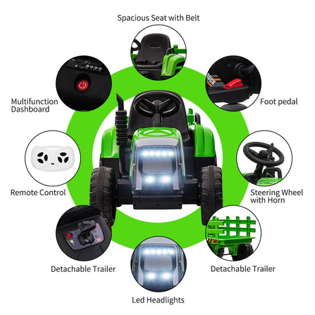 Electric Remote Control Ride-On Car for Toddlers Ages 3-6 Battery Powered