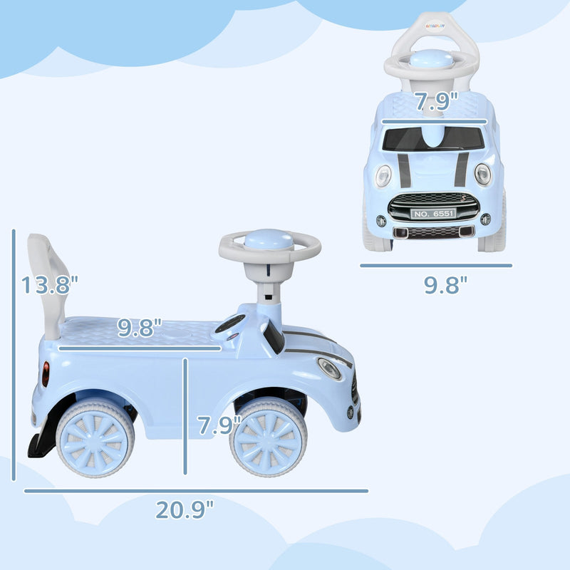 Toddler Ride-On Foot-to-Floor Sliding Car Toy in Light Blue