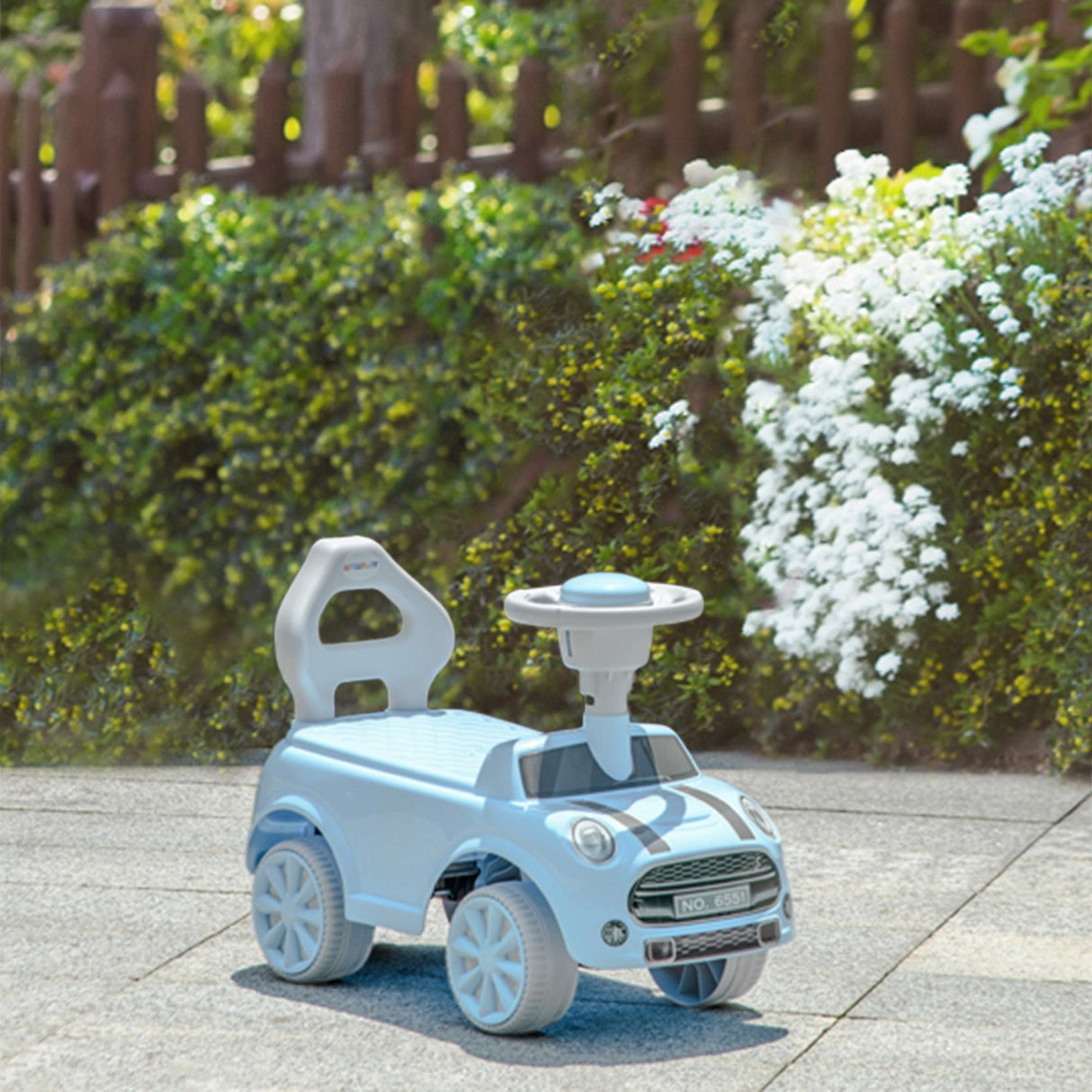 Toddler Ride-On Foot-to-Floor Sliding Car Toy in Light Blue