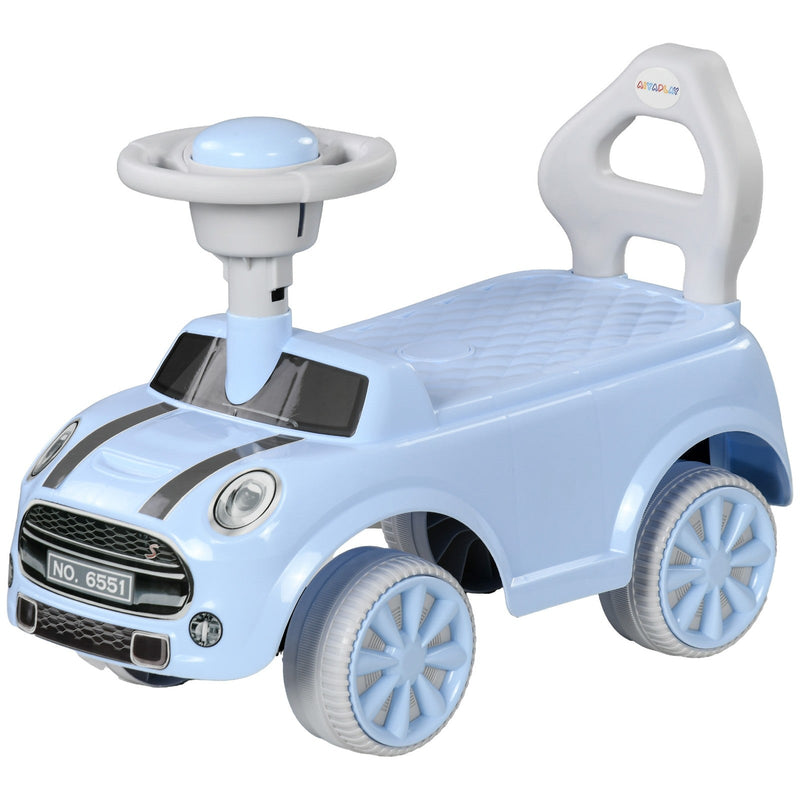 Toddler Ride-On Foot-to-Floor Sliding Car Toy with Lights in Blue