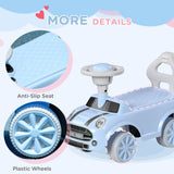 Toddler Ride-On Foot-to-Floor Sliding Car Toy with Lights in Blue