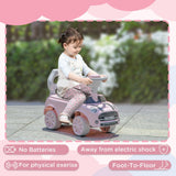 Toddler Ride-On Foot-to-Floor Sliding Car Toy in Pink