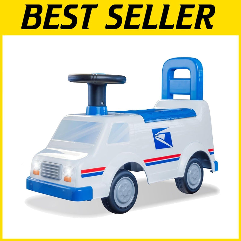 Toddler Ride-On Mail Truck Toy Supporting Up to 44 lbs for Safe Play Adventures