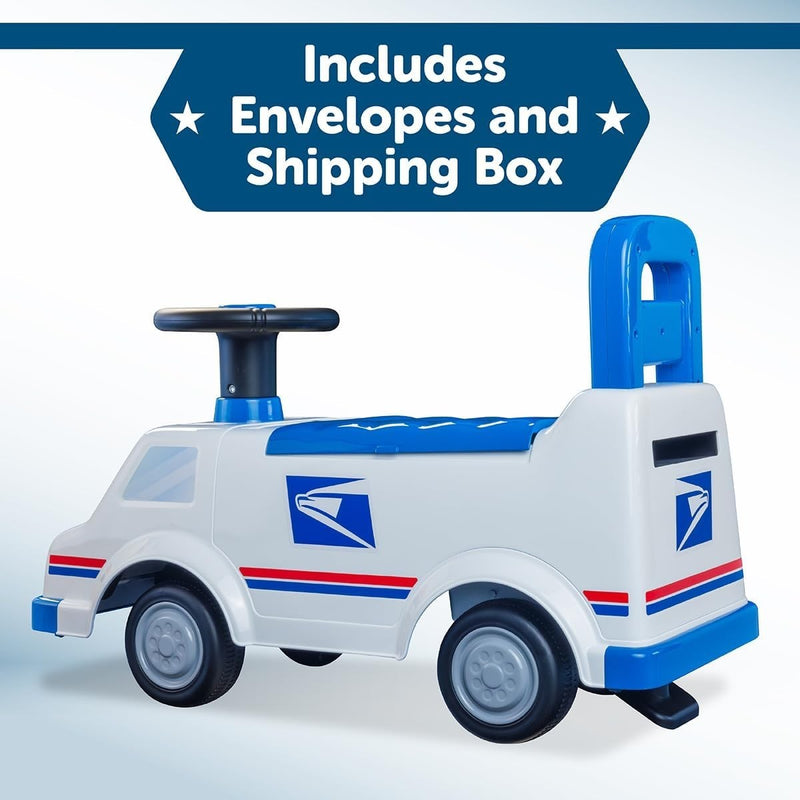 Toddler Ride-On Mail Truck Toy Supporting Up to 44 lbs for Safe Play Adventures
