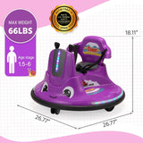 12V Electric Snail-Shaped Ride-On Bumper Car for Toddlers with Remote Control
