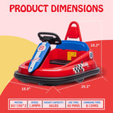 Toddler and Kids Ride-On Bumper Car with 360° Spin, 2 Speeds, Safety Belts, and Lights