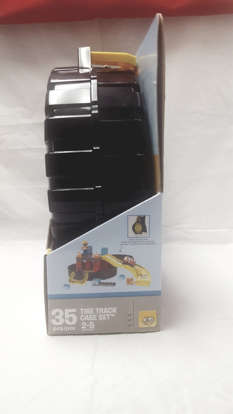 Mighty Builders Tire Track Playset with Storage Case, 35 Pieces