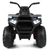 12V Kids Electric Ride-On Car Toy with LED Lights and Music – Black/Red