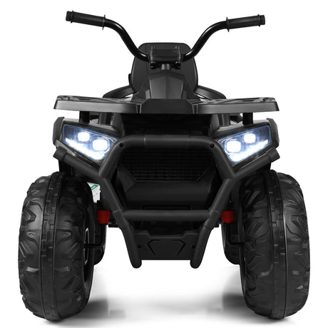 12V Kids Electric Ride-On Car Toy with LED Lights and Music – Black/Red