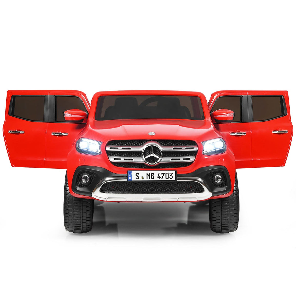 2-Seater Electric Kids Ride-On Licensed Red Benz Toy Car