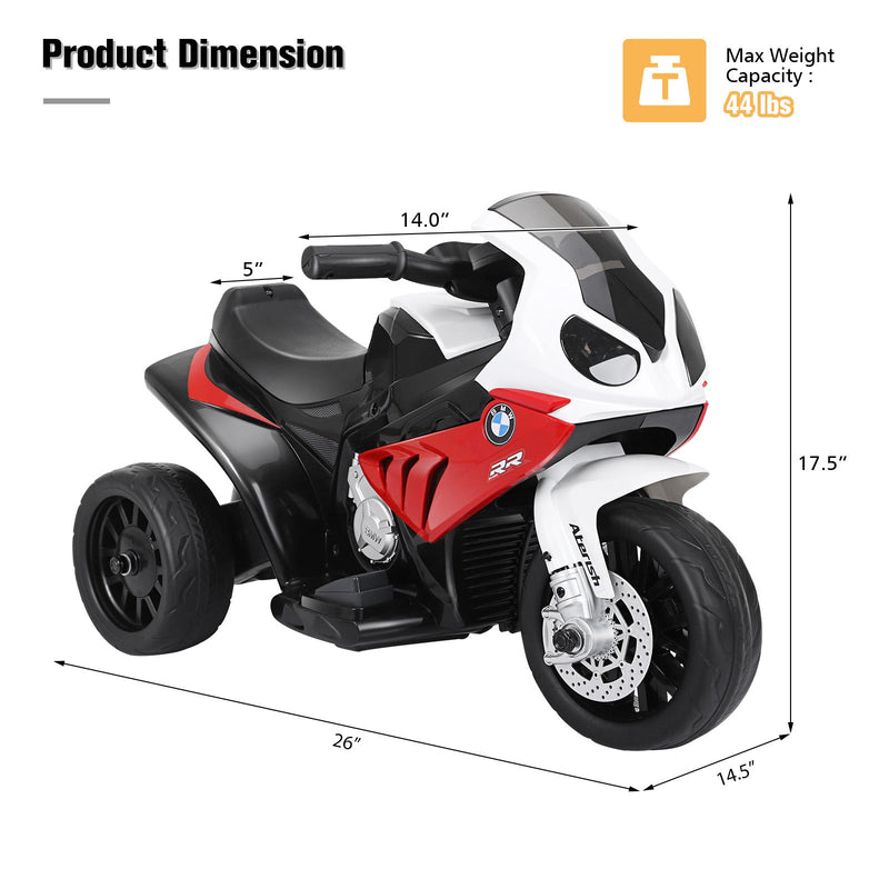 3-Wheel 6V Electric Kids Ride-On BMW Licensed Motorcycle Car