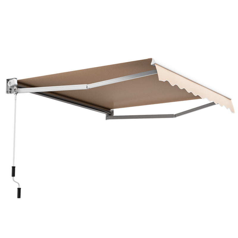 8' x 6.6' Retractable Awning with Aluminum Frame and Sun Water Protection PA Fabric
