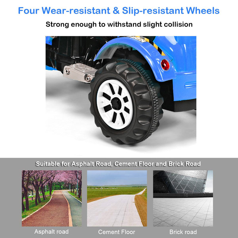 Kids Electric Ride-On Excavator Truck with Front Loader and Digger Scooter