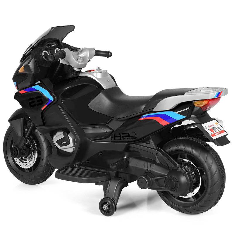 Kids Battery-Powered Ride-On Motorcycle Toy with Headlights and Music