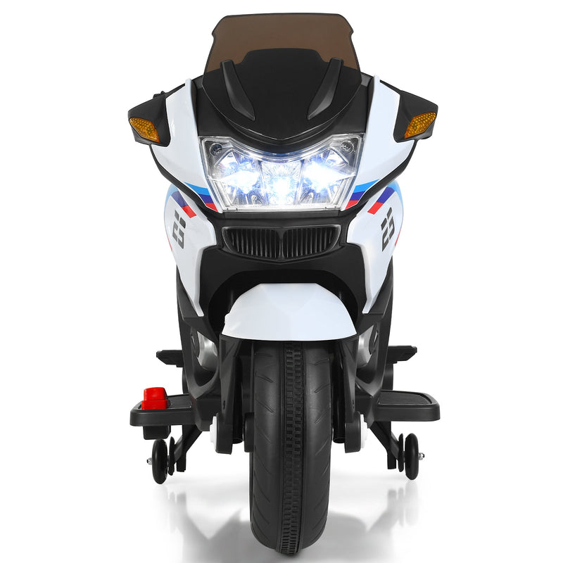 Kids Battery-Powered Ride-On Motorcycle Toy with Headlights and Music