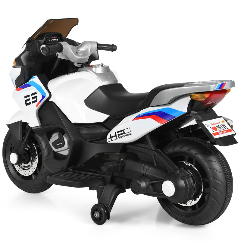 Kids Battery-Powered Ride-On Motorcycle Toy with Headlights and Music