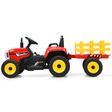 Kids Battery-Powered Ride-On Tractor with Trailer and Large Capacity