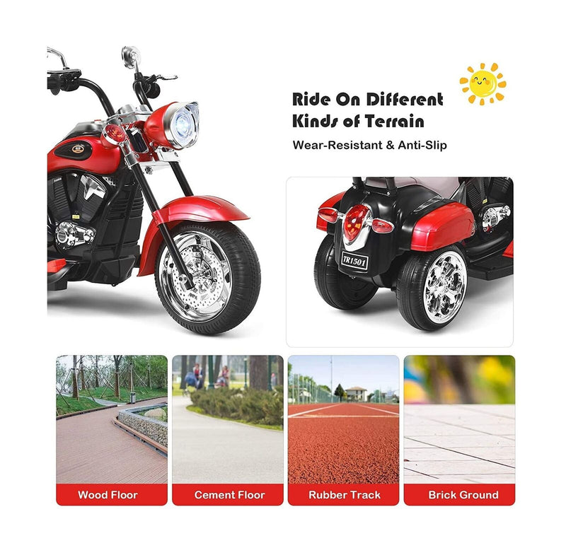 Topment Kids Electric Motorcycle, 6 V Rechargeable Battery Powered Ride on Toy