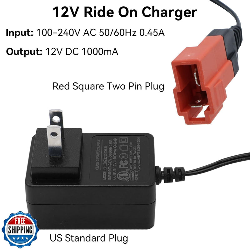 12V Battery Charger for Kids Ride-On Electric Bump Car Toy