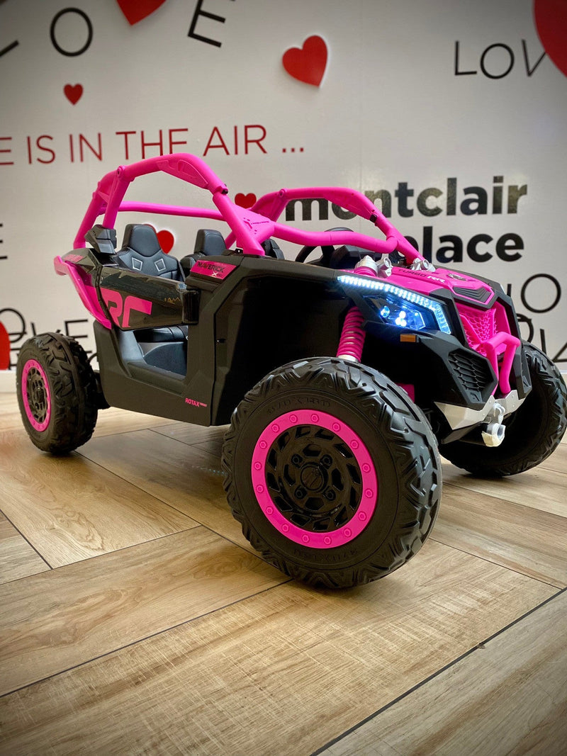 48V XL Can-Am Maverick Remote Control 4WD Ride-On UTV Toy in Pink