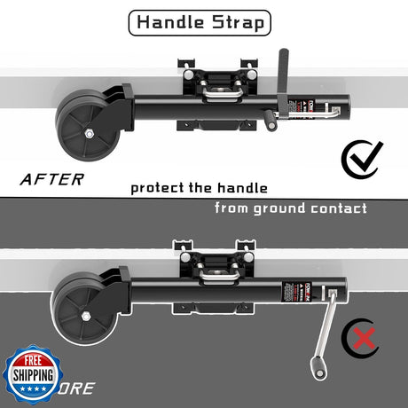 6-Inch Dual Wheel Trailer Jack with 13-Inch Vertical Lift, 1500 lbs Capacity