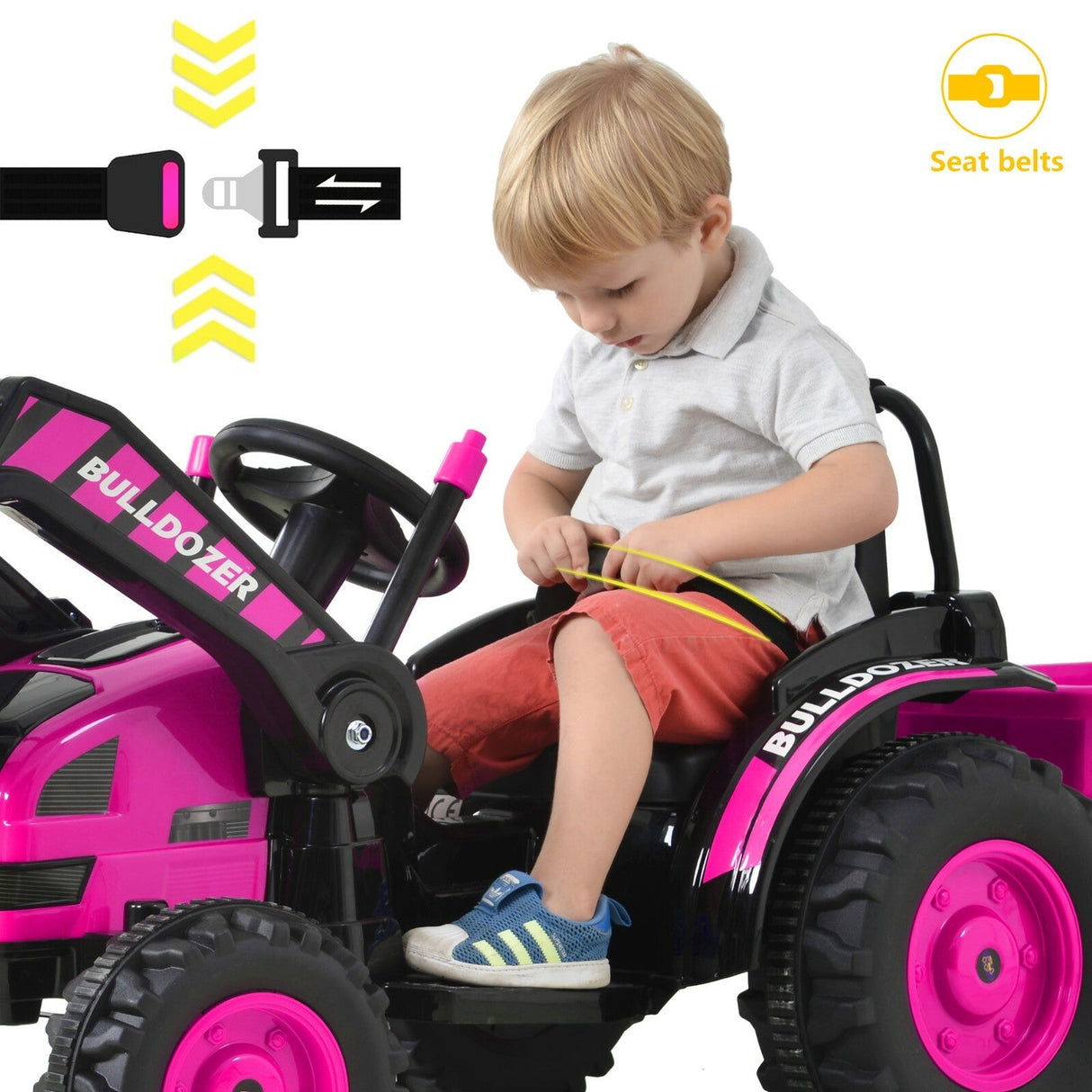 Toddler Ride-On Bulldozer Construction Vehicle Toy for Kids