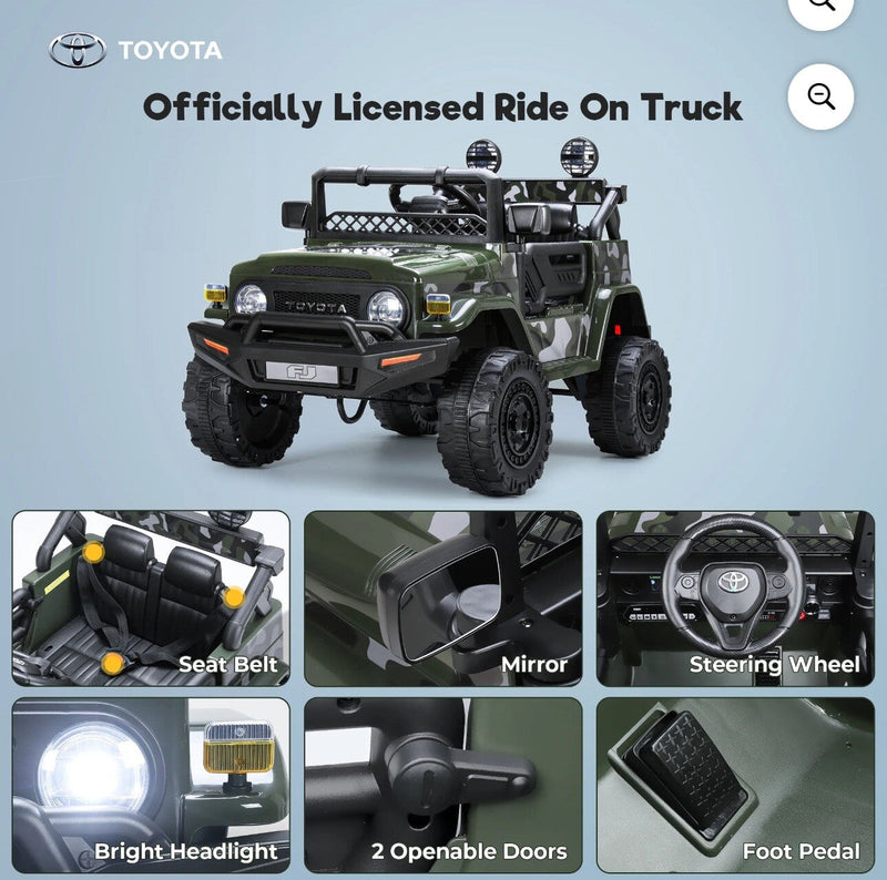 Kids Electric Ride-On FJ Cruiser Truck 12V with 7Ah Battery and Remote Control