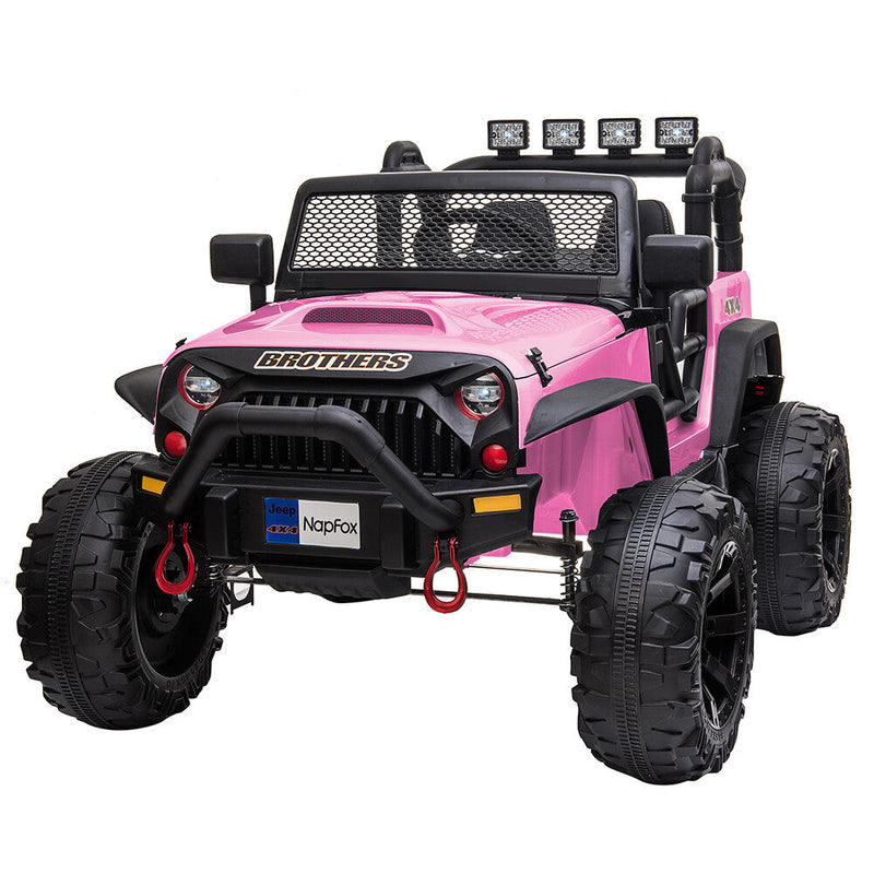 12V Electric Kids Ride-On Jeep Truck with MP3, LED Lights, Remote Control, 2-Seater