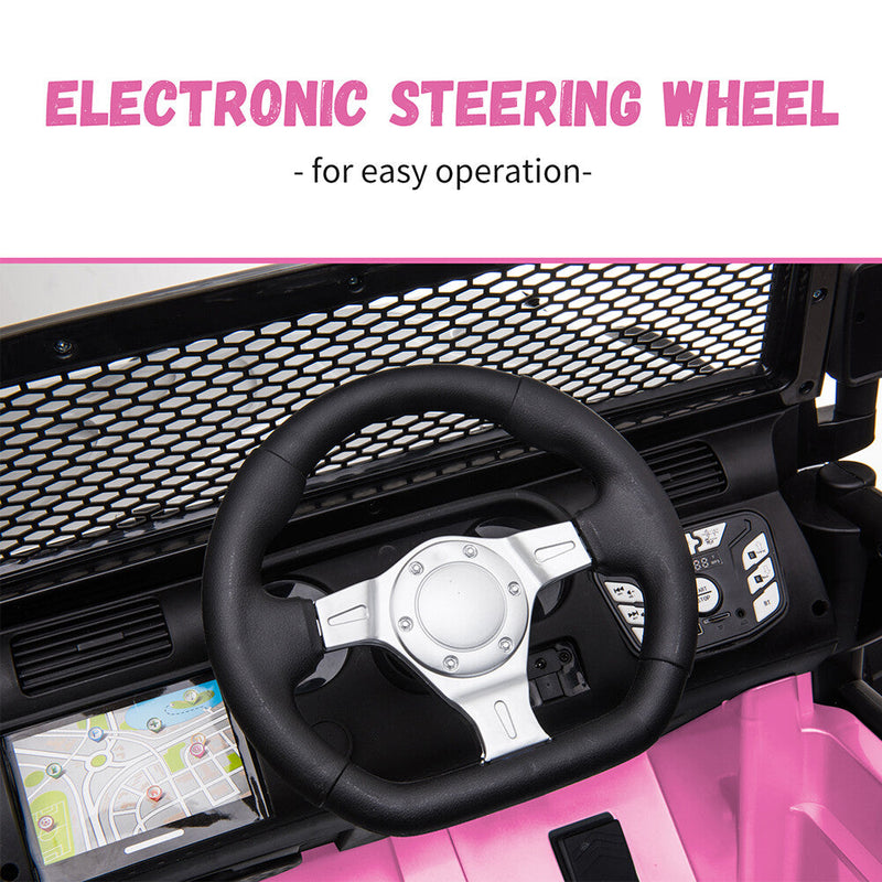 12V Electric Kids Ride-On Jeep Truck with MP3, LED Lights, Remote Control, 2-Seater