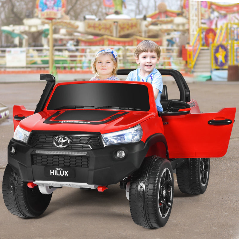 2-Seater Toyota Hilux Ride On Truck with Remote Control - 4WD, 2*12V Battery Powered