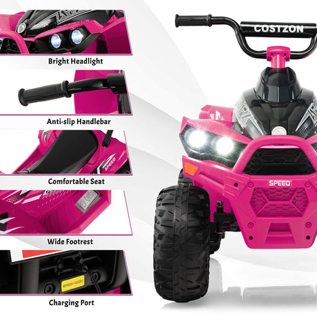 ATV-Inspired 12V Battery Powered Ride-on Toy Car for Kids in Eye-Catching Colors
