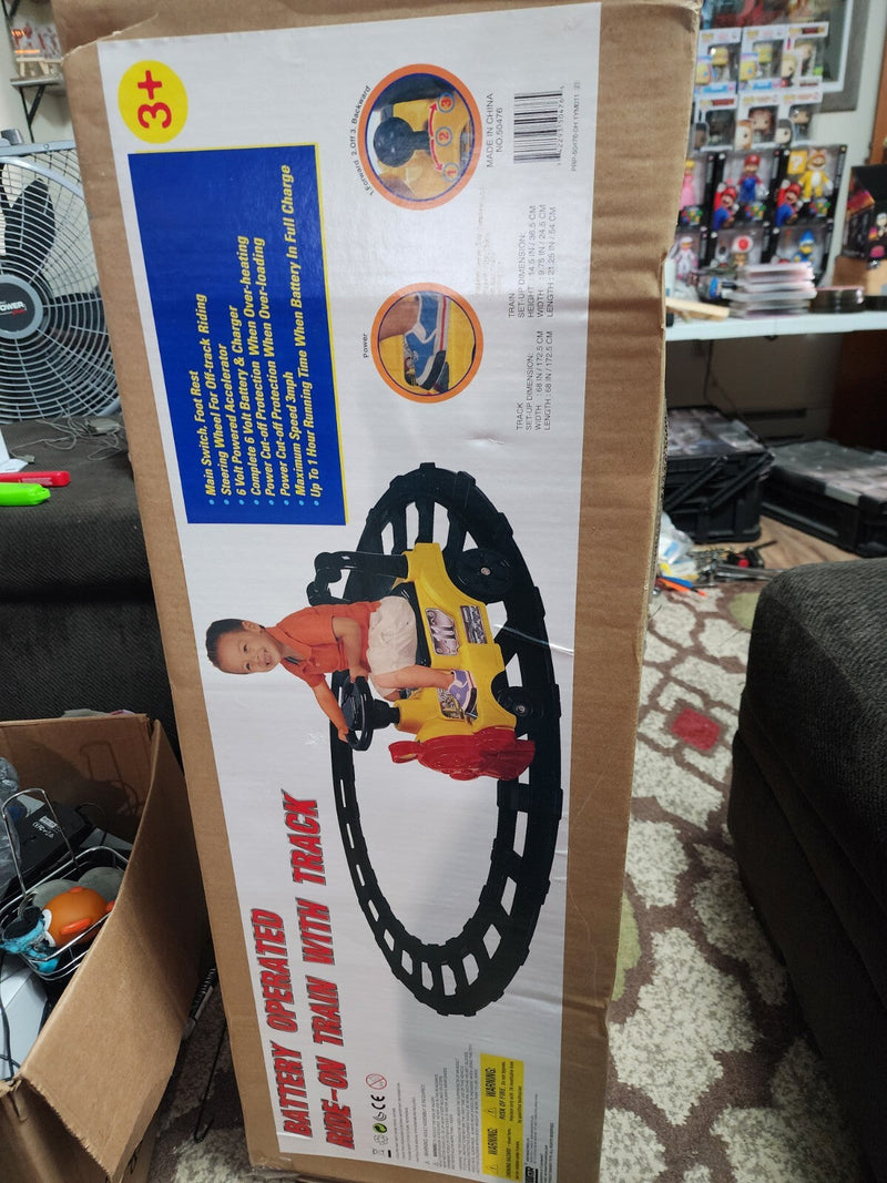 6-Volt Battery Powered Ride-On Train Vehicle with Track Set