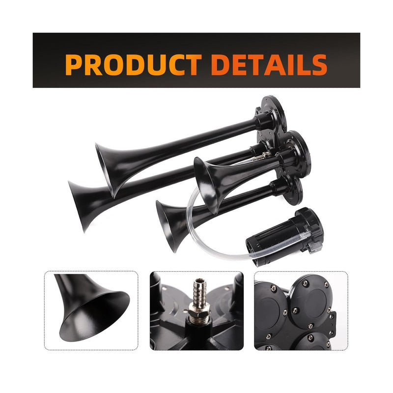 Train Horn Kit with Compressor – Ultra Loud Air Horn for Vehicles