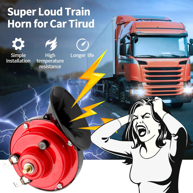 12V Waterproof Electric Snail Air Horn for Trucks 300dB Loud Train Sound