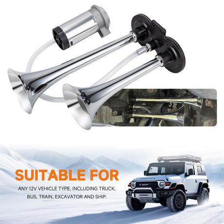 12V 150dB Loud Air Train Horn Kit for Trucks and Cars