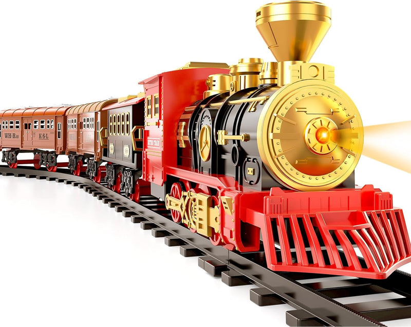 Train Set for Kids and Toddlers Ages 3-5 with Steam Engine, Cargo Car, and Long Train