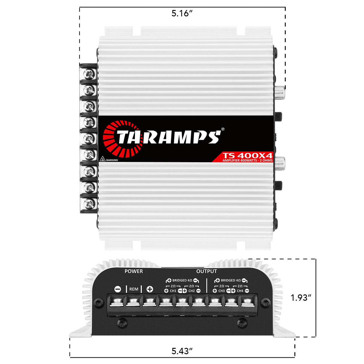 Taramps HD 3000 2 OHM + TS 400x4 2 OHM Car Audio Amplifier COMBO Taramps USA