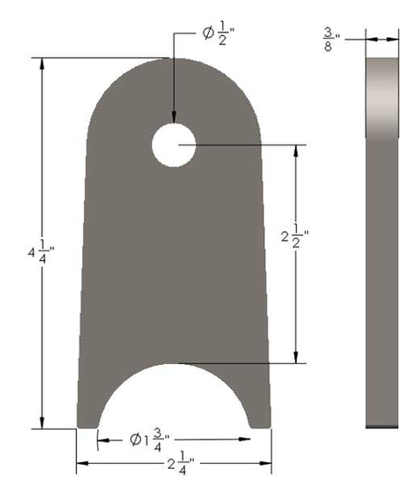 3/8" Thick 1 3/4" Tube Link Tab