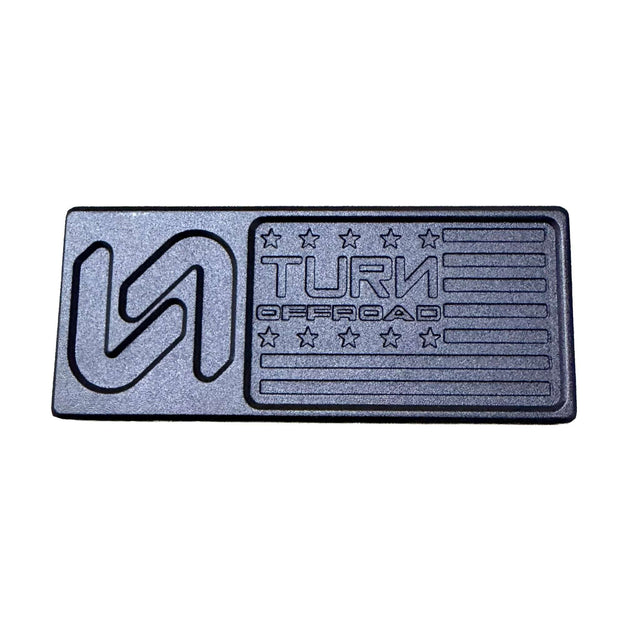 Turn Offroad Bronco Billet Hard Top Badge with TOR Flag Turn Offroad