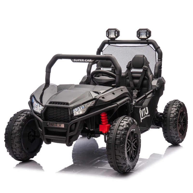 Two-Seater Kids Ride-On with Parental Remote Control, Rear Searchlight, and Bluetooth MP3 for Ages 3+