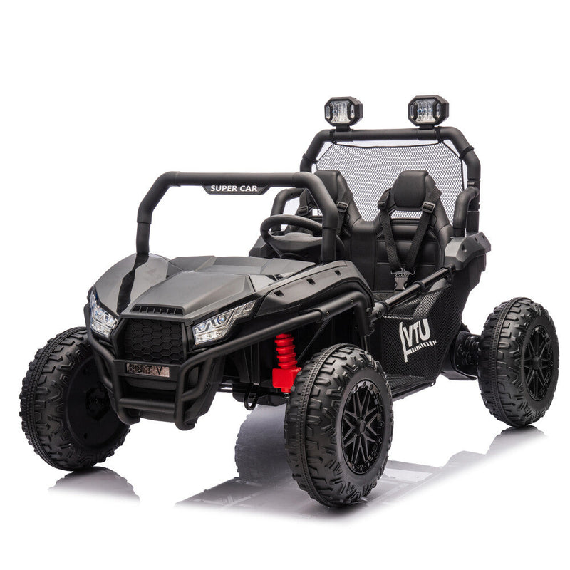 Two-Seater Kids Ride-On with Parental Remote Control, Rear Searchlight, and Bluetooth MP3 for Ages 3+