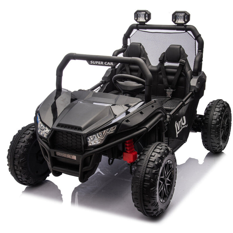Two-Seater Kids Ride-On with Parental Remote Control, Rear Searchlight, and Bluetooth MP3 for Ages 3+